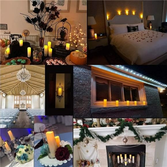 Flameless Candles Led Candles Battery Operated Pack of 12 (D2.2'' x H4''5''6'') - Picture 3 of 6